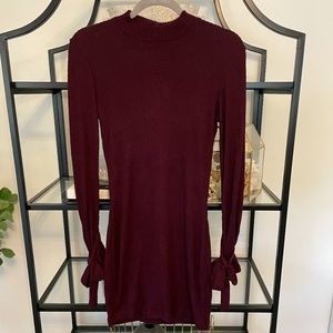 Wine Colored, Fitted Sweater Dress by Lush, NWT